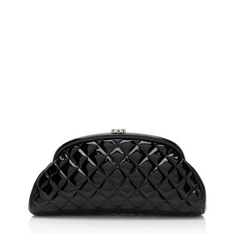 chanel charcoal patent leather clutch|Chanel Patent Leather Clutch .